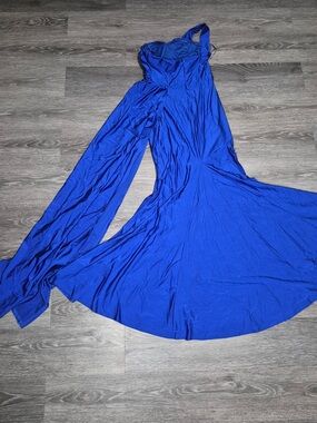 Fashion Nova Royal Blue Backless Evening Dress